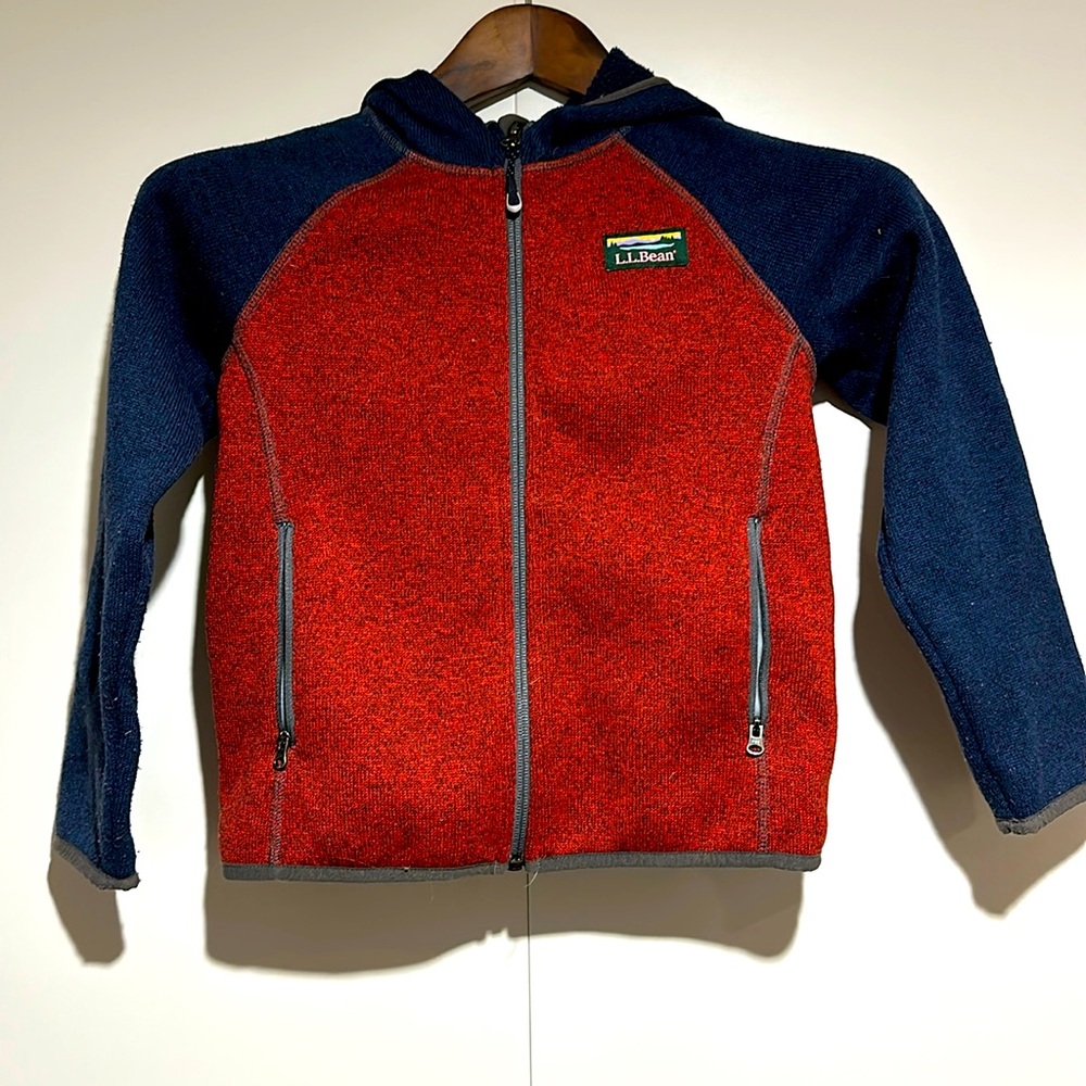 L. L. Bean L 6X/7 boys zip hoodie. Blue Orange